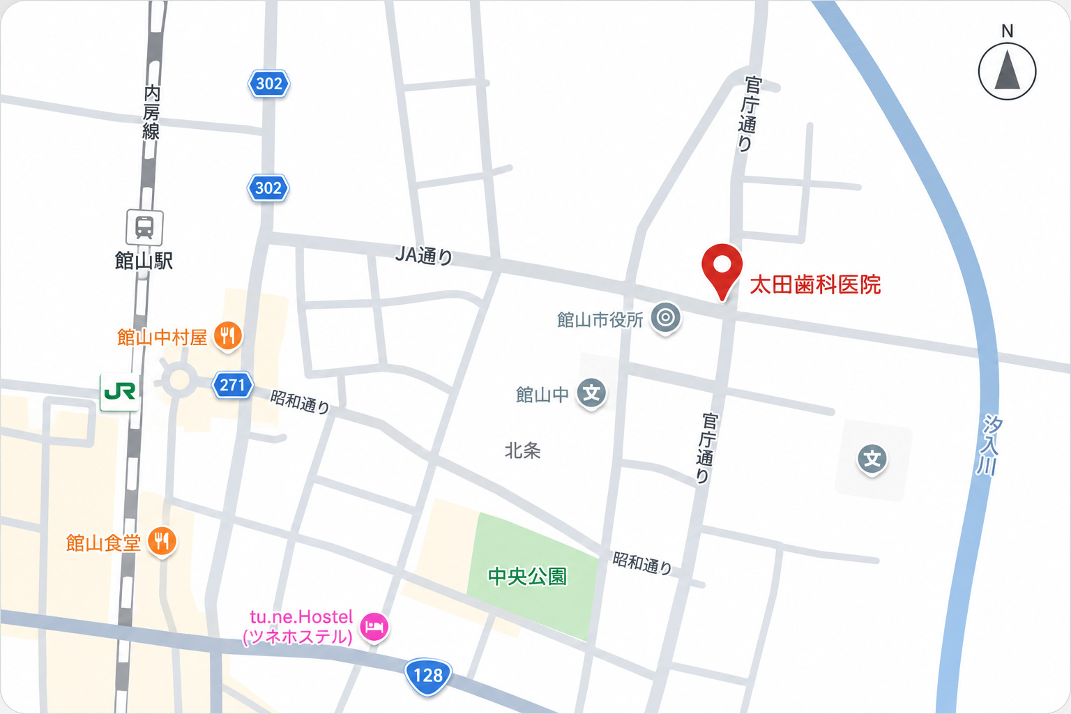 館山駅周辺の広域地図 - 太田歯科医院